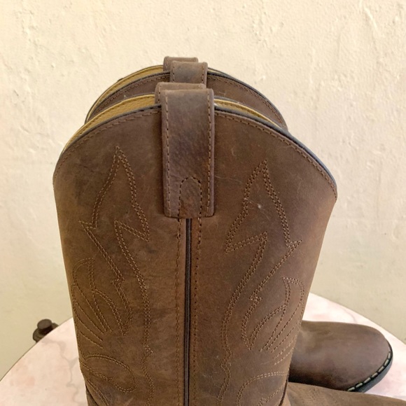 Brown leather kids cowboy boot size 4 NWT can fit a women’s size 5 - Picture 6 of 8